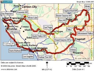 usa roadtrip map